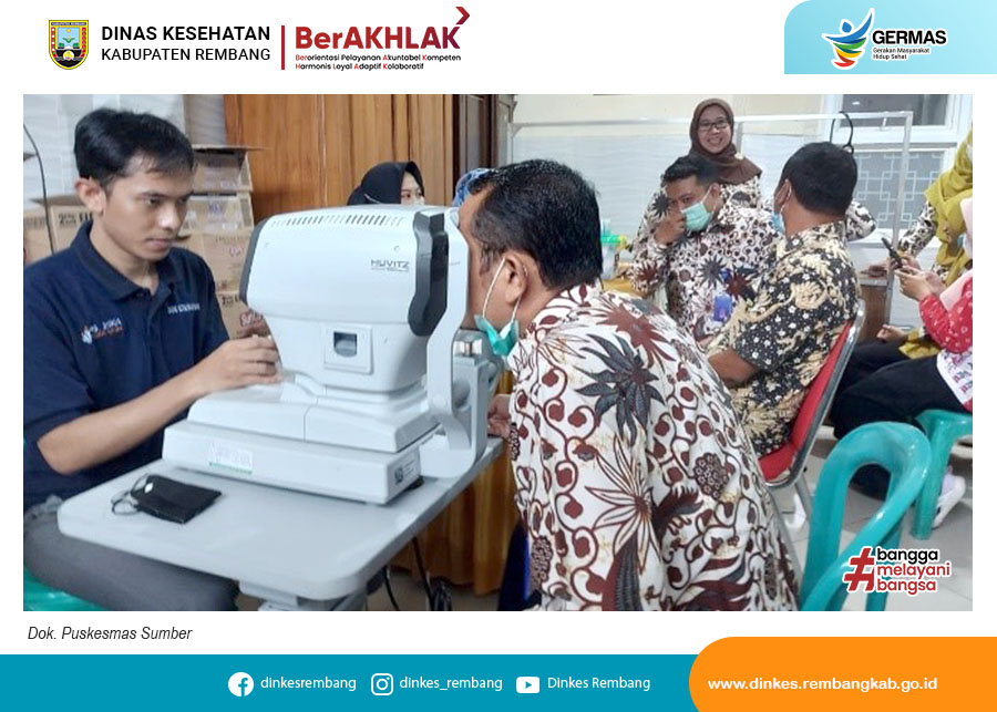 Puskesmas Sumber bekerja sama dengan RS Bhina Bhakti Husada selenggarakan Pemeriksaan Kesehatan Mata bagi Karyawan Puskesmas.